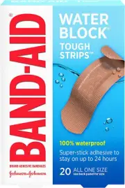 Band-Aid Water Block Tough Strips Bandages, One Size 20 Ct 381370048336VL