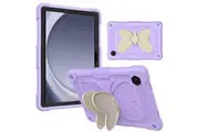 For Samsung Galaxy Tab A9+ Plus 11 inch SM-X210/X215 Butterfly Fancy Shockproof Heavy Duty Kickstand Case Cover (Purple)