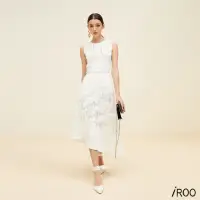 在飛比找momo購物網優惠-【iROO】氣質百摺經典長裙