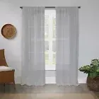 Bristol Sheer Rod Pocket Light Filtering Window Curtain Panel in Fog Gray