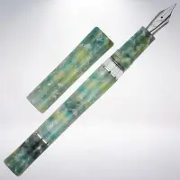在飛比找Yahoo!奇摩拍賣優惠-台灣 尚羽堂 權杖系列 活塞上墨鋼筆: 綠色花紋