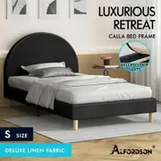 ALFORDSON Bed Frame Single Size Mattress Base Platform Fabric Charcoal CALLA
