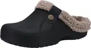 Ersam Classic Fur Lined Clog Waterproof Winter House Slippers for Women Black Khaki M