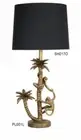 GOLD MONKEY BEDSIDE /TABLE LAMP WITH BLACK SHADE (63CM HIGH)