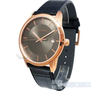 Calvin Klein CK K5S316C3手錶 經典永恆 薄型 玫瑰金框 黑色壓紋皮帶 男錶【澄緻精品】