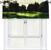 Golf Course print Valance Room Darkening Blackout Valances 3 Inch Rod Pocket Window Valance for Bathroom