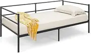 Giantex Metal Daybed Frame Twin Size, Modern Sofa Bed, Heavy-Duty Metal Slats Support Mattress Foundation, Dual-use Platform Bed Sofa for Living Room, Guest Room, Easy Assembly, No Box Spring, Black