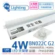 【Philips 飛利浦】4入 易省 BN022C G2 第二代 LED 4W 4000K 自然光 1尺 全電壓 支架燈 層板燈 _ PH430980