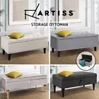 Artiss Storage Ottoman Blanket Box Fabric Large Rest Chest Toy Foot Stool Couch