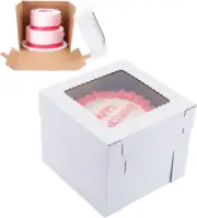 Tall Cake Boxes for Tier Cakes,12X12X10 Inch [10Pack ] Thick Sturdy Cake Box wit