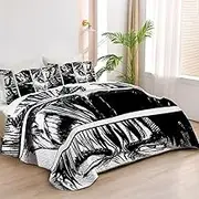 Allenjoy Twin Size The Black Swordsman Quilt Bedspreads Japanese Manga Bed Set Bedding Coverlet Fabric Washable with 1 Pillow Sham SC00373-007