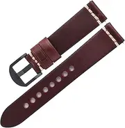 [ALMVIS] Men Luxurious Watchbands 20mm 22mm Oil Wax Leather Watch Bracelet Straps Fit for Panerai Watch Accessories(Red,22mm)