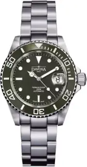 DAVOSA Swiss Ternos 16155570 Diver Watch Green Dial Steel Band