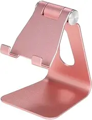 Z4A Adjustable Cell Phone Stand Foldable Desktop Phone Holder Al num Ally 270°Rotatable Cradle Portable Dock Compat with Phones Tablets for Desk Bedside (Small Size) Rose Gold Small Size