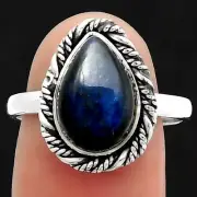 Blue Fire Labradorite - Madagascar 925 Sterling Silver Ring s.8.5 Jewelry R-1013