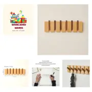 Walnut Wood Coat Rack with 6 Hooks - Wall Mounted Decorative Hanger for Coats...