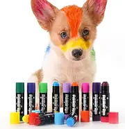 Hair Dye for Dogs,Temporary Pet Hair Dye - Vibrant Washable Markers Paint for Grooming Cats Horses Cattle Livestock Animals Festivals