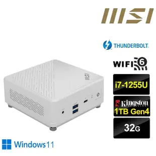 【MSI 微星】Cubi5 12M i7十核{龍魂泰坦W} Win11迷你電腦(i7-1255U/32G/1TB M.2)