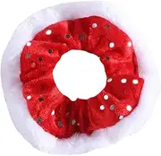 Ｓｉｍｈｏａ Women Hair Scrunchie Ponytail Holder, Comfortable Fashionable Hair Bobble, Red Sequins