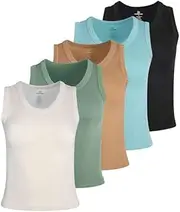 [Real Essentials] Ladies Seamless Scoop Crop Tank Top