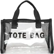 [Generic] PVC Transparent Shoulder Bag Large Capacity Storage Handbag Water Proof Multifunctional Beach Bag Shopping Work Date Bag