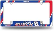 Rico Industries NASCAR Racing Kyle Busch 12" x 6" Chrome All Over Automotive License Plate Frame for Car/Truck/SUV