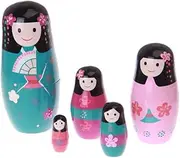 Stacking Nested Set Cute Painted Nesting Dolls Wooden Toys and Vintage Handmade Shape Doll for Home Decor Christmas Party Handmade Nesting Dolls