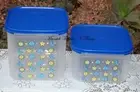 TUPPERWARE MODULAR MATES SQUARE BABY MOON STAR CLOUD DESIGN BLUE SET/2