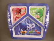 PJ Masks Catboy Owlette Gekko Plastic 3 Compartment Lunch Dinner Meal Tray Plate