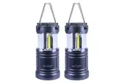 2x Brillar Cob LED 260 Lumens Popup Lantern Tent Light Camping Hiking Lamp Asstd