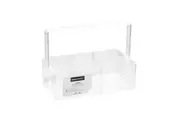 1PK Boxsweden 24cm Crystal 4-Compartment Organiser Caddy w/ Folding Handle Clear