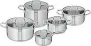 Tefal E492SA25 Virtuoso Stainless Steel Induction Uncoated Cookware Set (5 Piece Set)