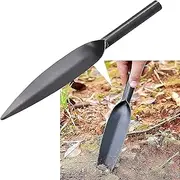 Willow Leaf-Shaped Garden Trowel Tool 12-inch Hand Shovel High-Carbon Steel Material One-Piece Forged Heavy Duty Manual Tool Potting Digging Transplanting Planting Weeding (Grey)