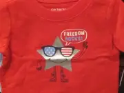 NWT/Carters Infant Boys 2 Pc.Short Outfit/3 Mos/FREEDOM ROCKS/Sunglasses/Cute!