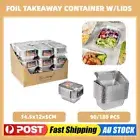 Foil Tray With Lid Disposable Container BBQ Oven Baking Roasting Takeaway Tray