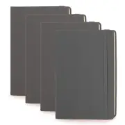 A5 Notebooks - Lined Hardcover Books with 192 pages, 8.2" x 5.5", Gray, 4 Pack