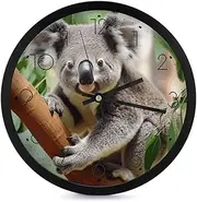 [YHEGBFD] Stylish Round Wall Clock,Cute Koala Print Battery Wall Clock,Modern Wall Clock Living Room Bedroom Kitchen Office Decoration