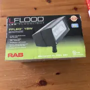 RAB LIGHTING FFLED18 18W LED FLOODLIGHT, OUTDOOR 5000K 2429 LUMENS BRONZE FINISH