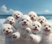 Bichon Frise Selfie at the beach Mouse Pad Gift Art Computer Dog Owner Lover
