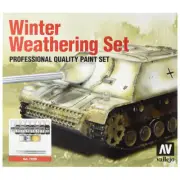 Vallejo Model Colour Winter Weathering Quality Paint and Instructions Set