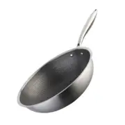 Uncoated Wok Non-Stick Pan Compact Induction Frying Stainless Steel Skillet