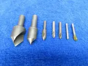 KEO 7 Bit Single Flute 82 Degree Countersink Set 2x 3/16, 2x 1/4, 3/8, 3/4 & 1"