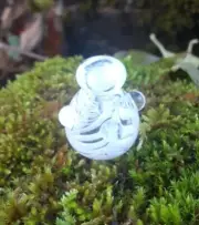 White Glass Essential Oil Bottle Miniature Sculpture 2pc. HANDMADE borosilicate