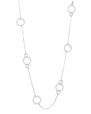 Sterling Silver Twisted Circles Station Necklace, 36