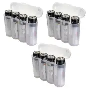 Three 3 EBC Battery AA AAA Clear Plastic Battery Storage Case Holder Box US Ship