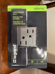 4 PACK Legrand Adorne 15A Tamper Resistant Outlet ARTR152M4 Magnesium ( Grey )