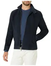 [MJ Bale] Springsteen Suede Harrington Jacket in Navy
