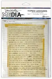 Dina Wakley Media Typed Ledgers 12/Sheets-Set 1