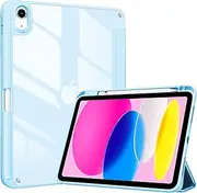 ProCase for iPad (A16) 11th Generation 11 Inch 2025/10th Generation 10.9 Inch 2022 Case with Pencil Holder, Hybrid iPad 11 10 Case with Clear Back, Supports Auto Wake/Sleep -SkyBlue