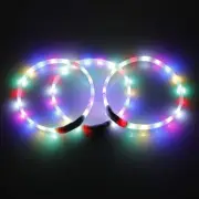 NNEDSZ Medium 55CM LED Dog Collar USB Rechargeable Night Glow Flashing Light Up